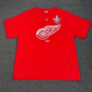 Detroit Red Wings 2008 Stanley Cup Champs T Shirt Mens L Reebok NHL